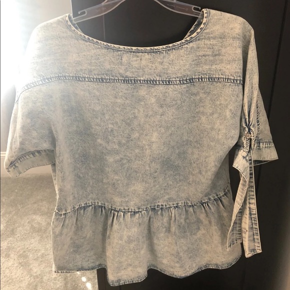 Denim peplum top - Picture 4 of 5